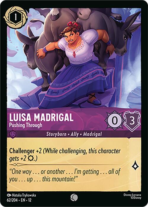 Disney Lorcana Wilds Unknown Luisa Madrigal - Pushing Through 62/204 Common Near Mint