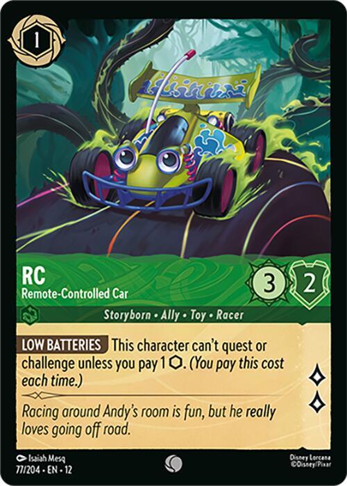 Disney Lorcana Wilds Unknown RC - Remote-Controlled Car 77/204 Common Near Mint Cold Foil