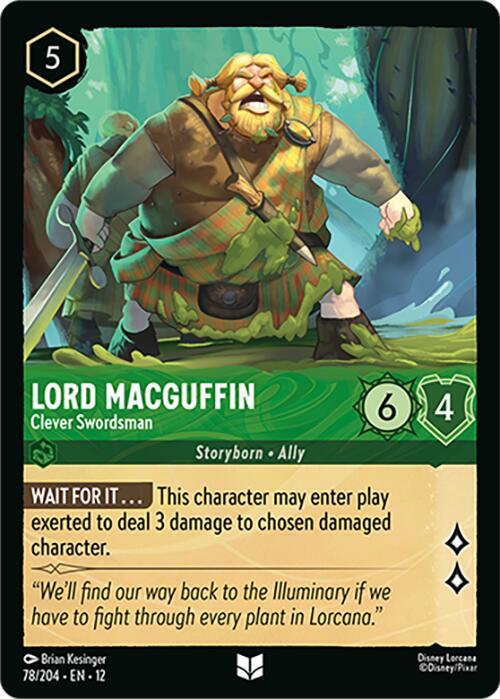 Disney Lorcana Wilds Unknown Lord MacGuffin - Clever Swordsman 78/204 Uncommon Near Mint Cold Foil
