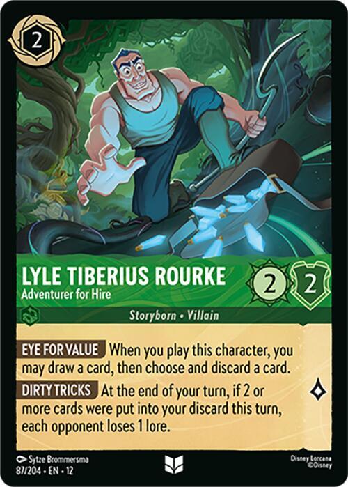 Disney Lorcana Wilds Unknown Lyle Tiberius Rourke - Adventurer for Hire 87/204 Uncommon Near Mint