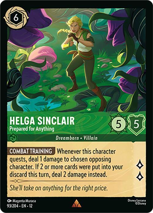 Disney Lorcana Wilds Unknown Helga Sinclair - Prepared for Anything 93/204 Rare Near Mint