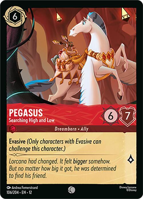 Disney Lorcana Wilds Unknown Pegasus - Searching High and Low 106/204 Common Near Mint