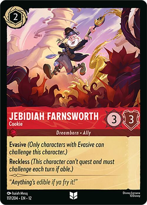 Disney Lorcana Wilds Unknown Jebidiah Farnsworth - Cookie 117/204 Uncommon Near Mint Cold Foil