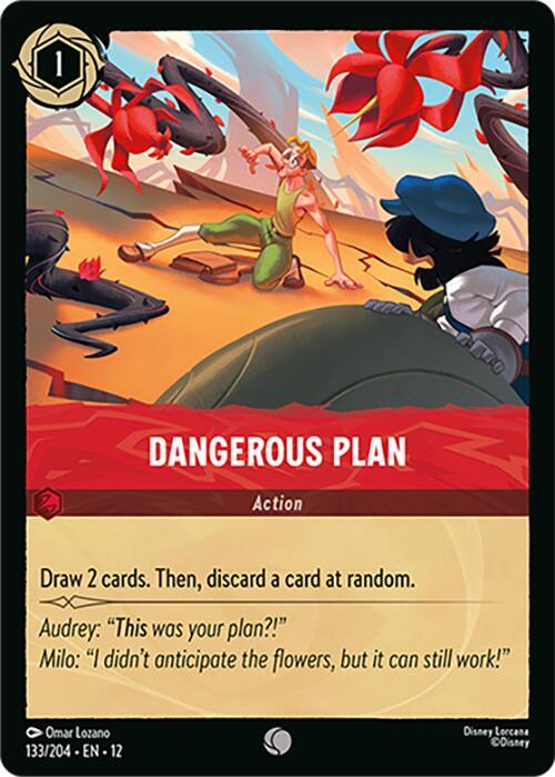 Disney Lorcana Wilds Unknown Dangerous Plan 133/204 Common Near Mint