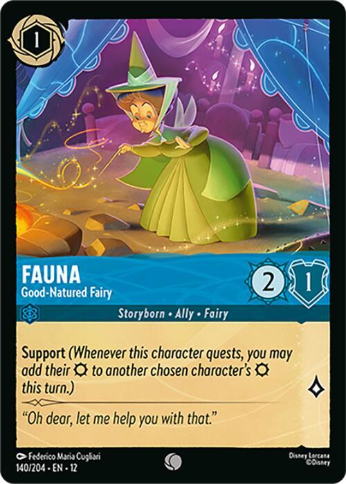 Disney Lorcana Wilds Unknown Fauna - Good-Natured Fairy 140/204 Common Near Mint