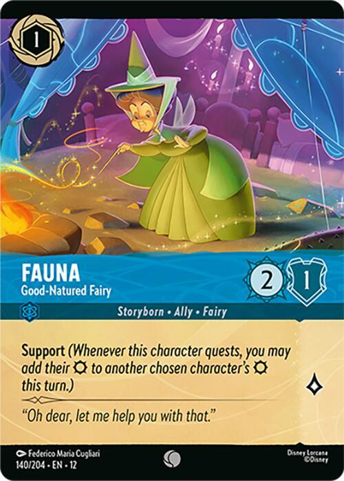Disney Lorcana Wilds Unknown Fauna - Good-Natured Fairy (Foil) 140/204 Common Near Mint Cold Foil