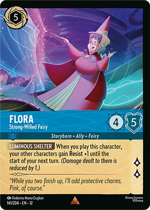 Disney Lorcana Wilds Unknown Flora - Strong-Willed Fairy (Foil) 141/204 Rare Near Mint Cold Foil