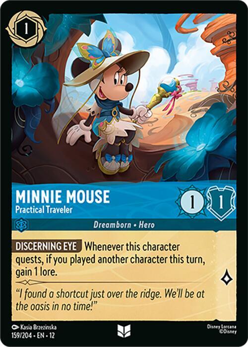 Disney Lorcana Wilds Unknown Minnie Mouse - Practical Traveler 159/204 Uncommon Near Mint Cold Foil