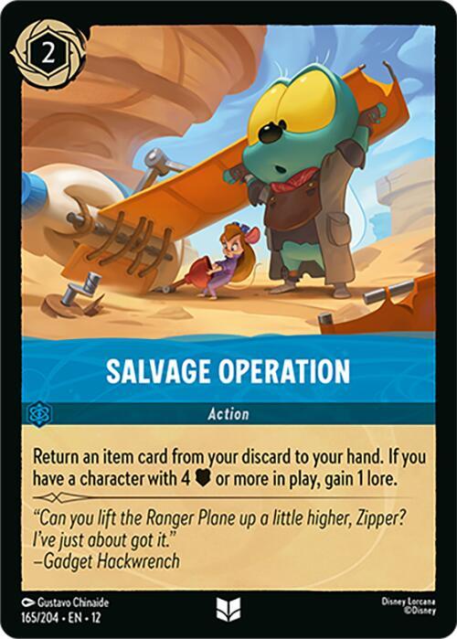Disney Lorcana Wilds Unknown Salvage Operation 165/204 Uncommon Near Mint