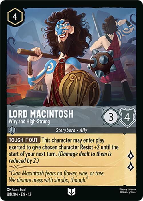 Disney Lorcana Wilds Unknown Lord Macintosh - Wiry and High-Strung 181/204 Uncommon Near Mint