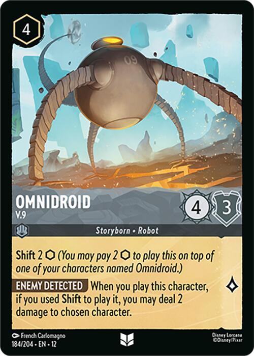 Disney Lorcana Wilds Unknown Omnidroid - V.9 184/204 Uncommon Near Mint