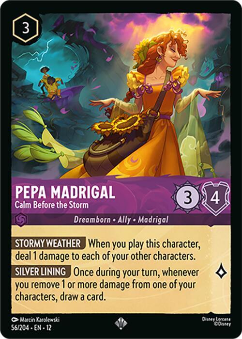 Disney Lorcana Wilds Unknown Pepa Madrigal - Calm Before the Storm 56/204 Super Rare Near Mint
