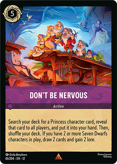 Disney Lorcana Wilds Unknown Don't Be Nervous 65/204 Rare Near Mint
