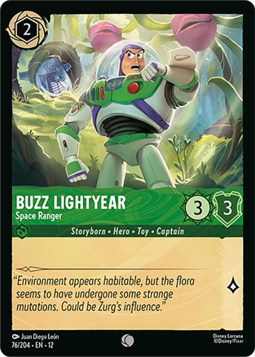 Disney Lorcana Wilds Unknown Buzz Lightyear - Space Ranger 76/204 Common Near Mint