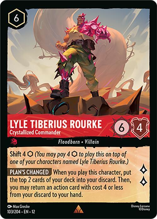 Disney Lorcana Wilds Unknown Lyle Tiberius Rourke - Crystallized Commander 103/204 Rare Near Mint Cold Foil