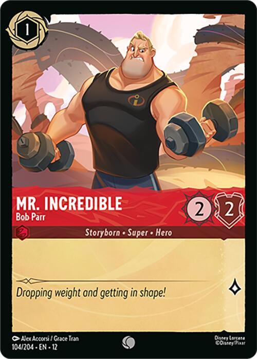 Disney Lorcana Wilds Unknown Mr. Incredible - Bob Parr 104/204 Common Near Mint Cold Foil