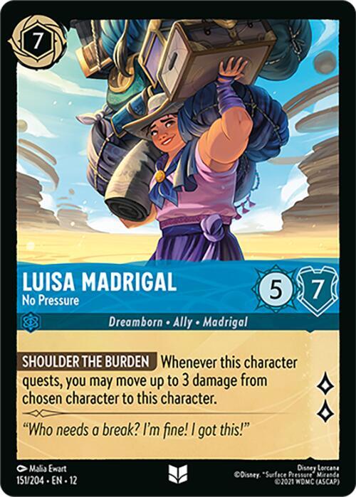 Disney Lorcana Wilds Unknown Luisa Madrigal - No Pressure 151/204 Uncommon Near Mint
