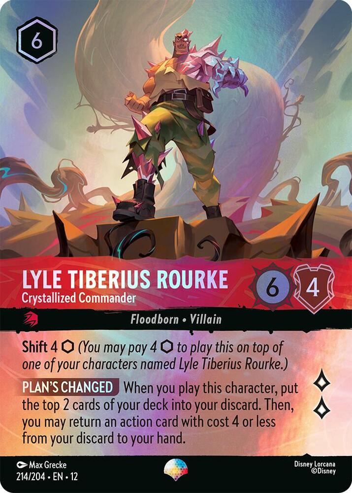 Disney Lorcana Wilds Unknown Lyle Tiberius Rourke - Crystallized Commander (Epic) 214/204 Epic Near Mint Holofoil