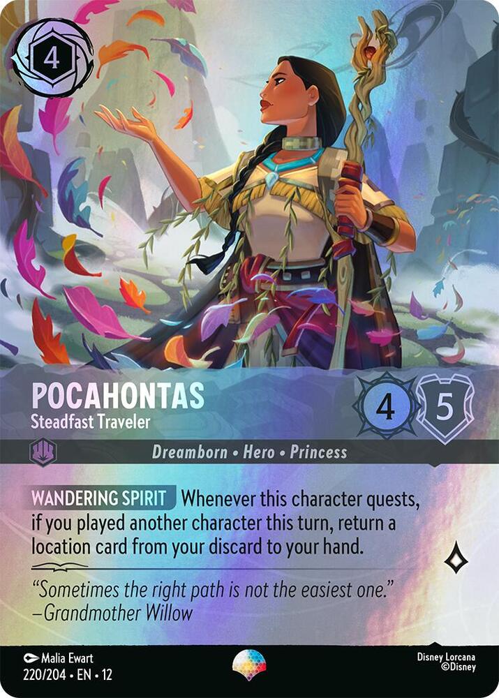 Disney Lorcana Wilds Unknown Pocahontas - Steadfast Traveler (Epic) 220/204 Epic Near Mint Holofoil