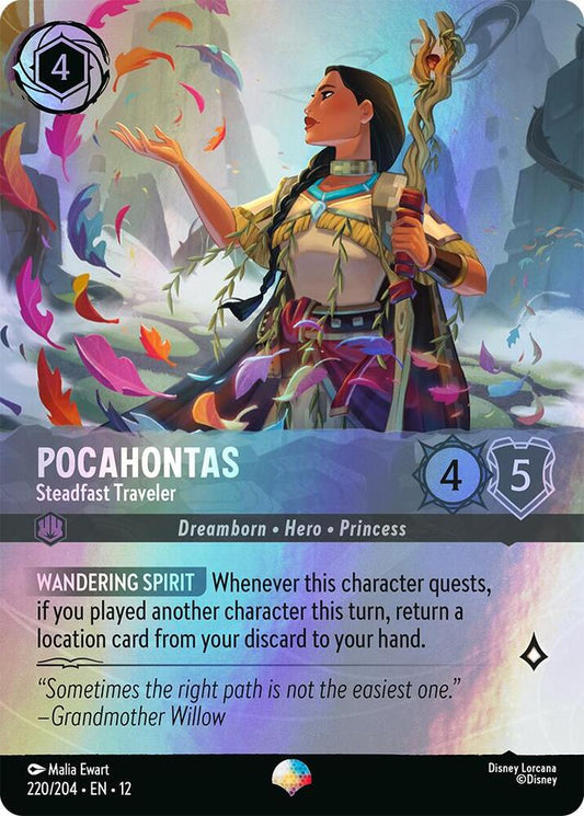 Disney Lorcana Wilds Unknown Pocahontas - Steadfast Traveler (Epic) 220/204 Epic Near Mint Holofoil