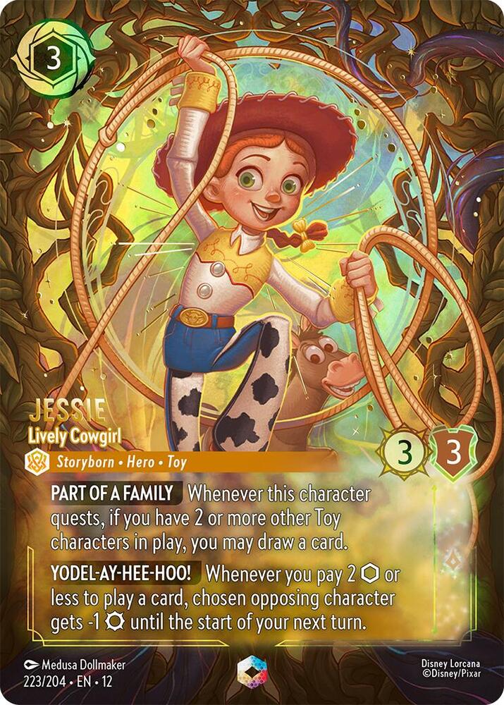 Disney Lorcana Wilds Unknown Jessie - Lively Cowgirl (Enchanted) 223/204 Enchanted Near Mint Holofoil