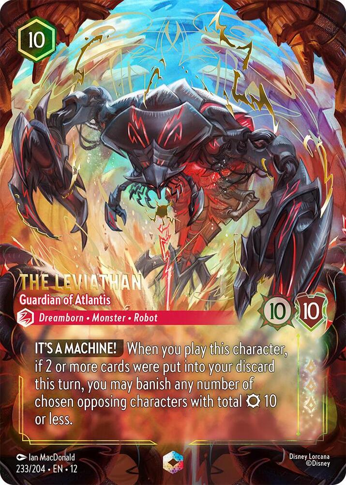 Disney Lorcana Wilds Unknown The Leviathan - Guardian of Atlantis (Enchanted) 233/204 Enchanted Near Mint Holofoil