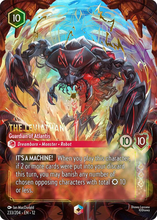 Disney Lorcana Wilds Unknown The Leviathan - Guardian of Atlantis (Enchanted) 233/204 Enchanted Near Mint Holofoil