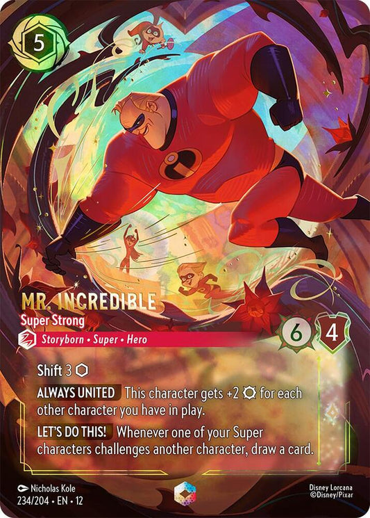 Disney Lorcana Wilds Unknown Mr. Incredible - Super Strong (Enchanted) 234/204 Enchanted Near Mint Holofoil