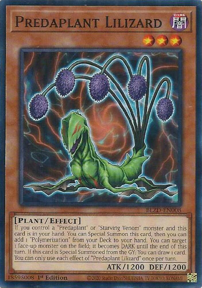 YuGiOh Blazing Dominion Predaplant Lilizard BLZD-EN008 Common Near Mint 1st Edition