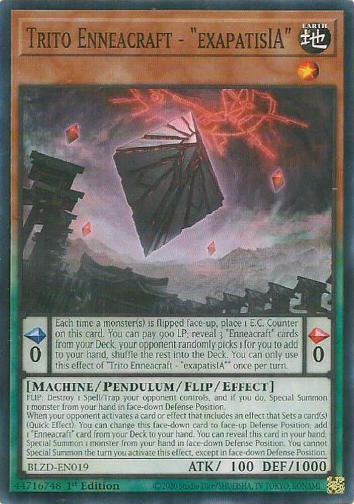 YuGiOh Blazing Dominion Trito Enneacraft - "exapatisIA" BLZD-EN019 Common Near Mint 1st Edition