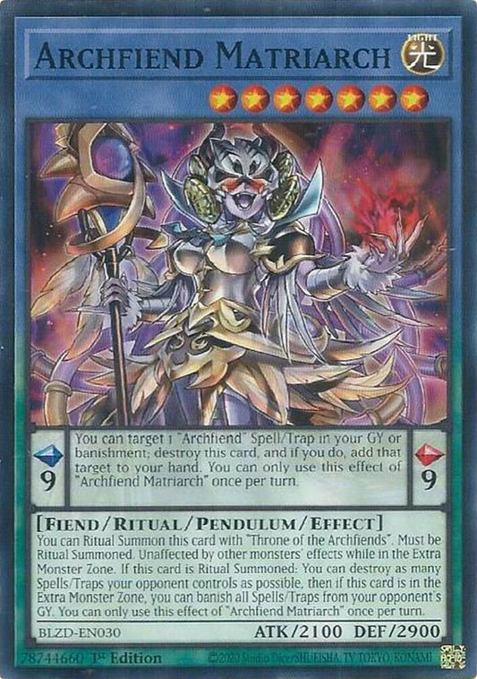 YuGiOh Blazing Dominion Archfiend Matriarch BLZD-EN030 Common Near Mint 1st Edition