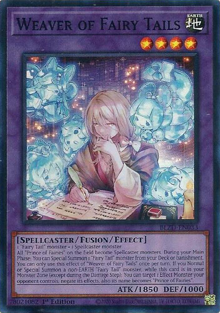 YuGiOh Blazing Dominion Weaver of Fairy Tails BLZD-EN033 Super Rare Near Mint 1st Edition