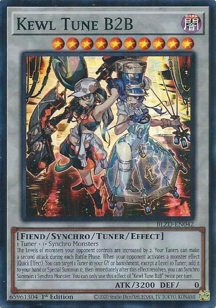 YuGiOh Blazing Dominion Kewl Tune B2B BLZD-EN042 Super Rare Near Mint 1st Edition