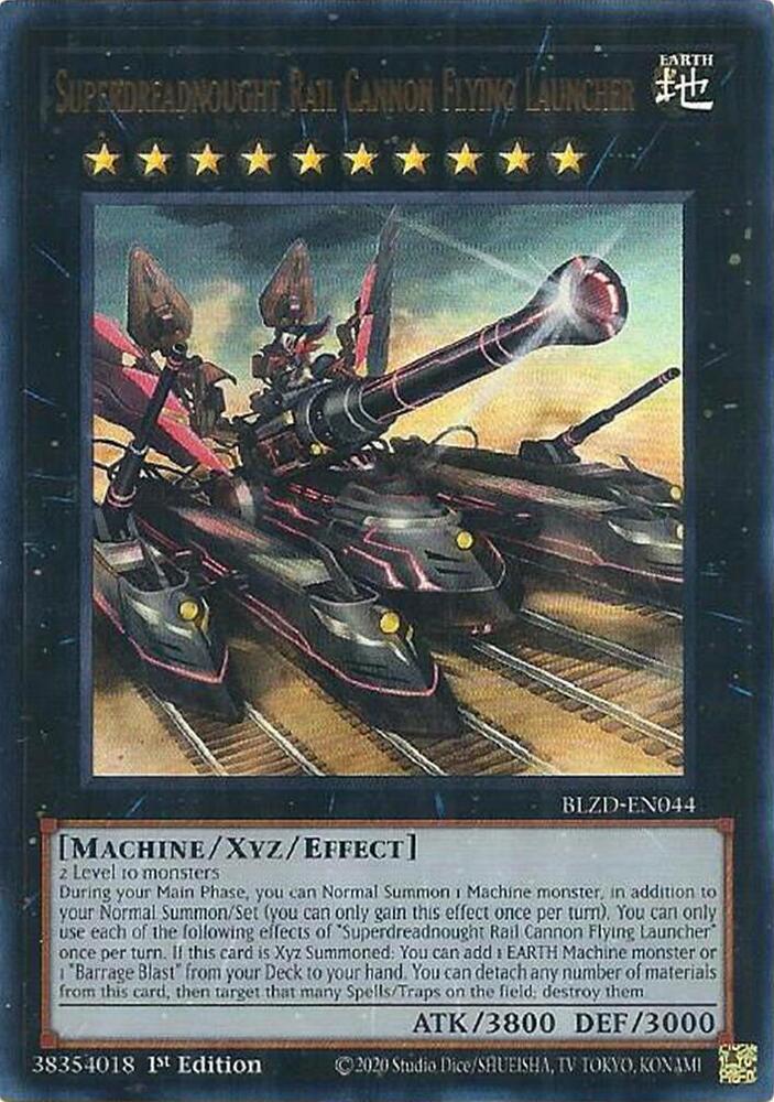 YuGiOh Blazing Dominion Superdreadnought Rail Cannon Flying Launcher BLZD-EN044 Ultra Rare Near Mint 1st Edition