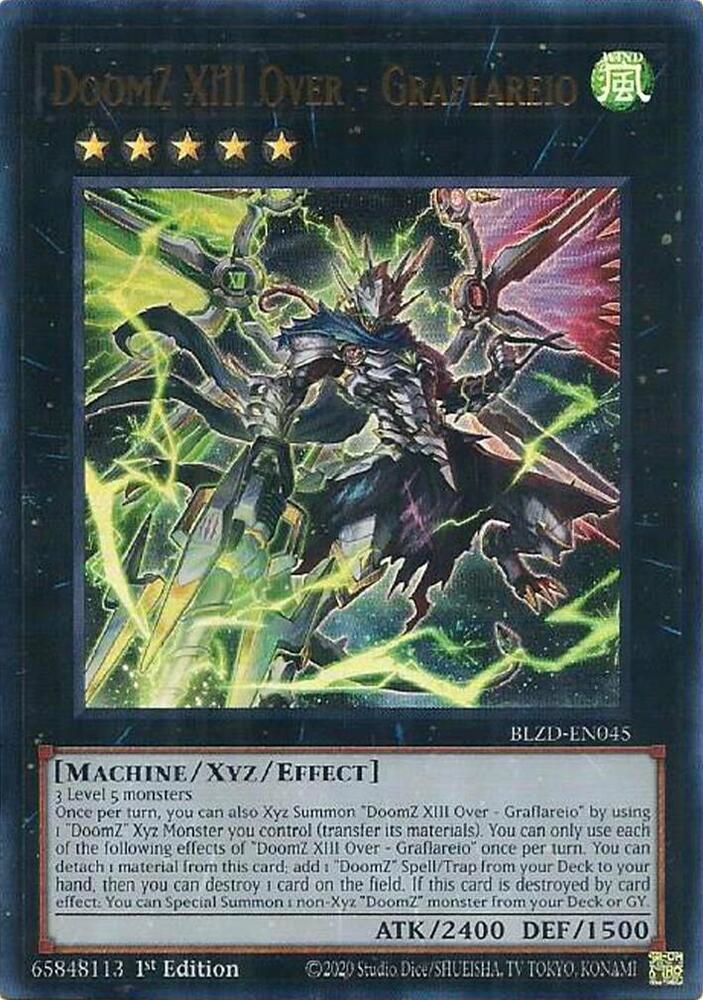 YuGiOh Blazing Dominion DoomZ XIII Over - Graflareio BLZD-EN045 Ultra Rare Near Mint 1st Edition