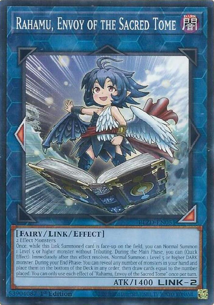 YuGiOh Blazing Dominion Rahamu, Envoy of the Sacred Tome BLZD-EN051 Common Near Mint 1st Edition