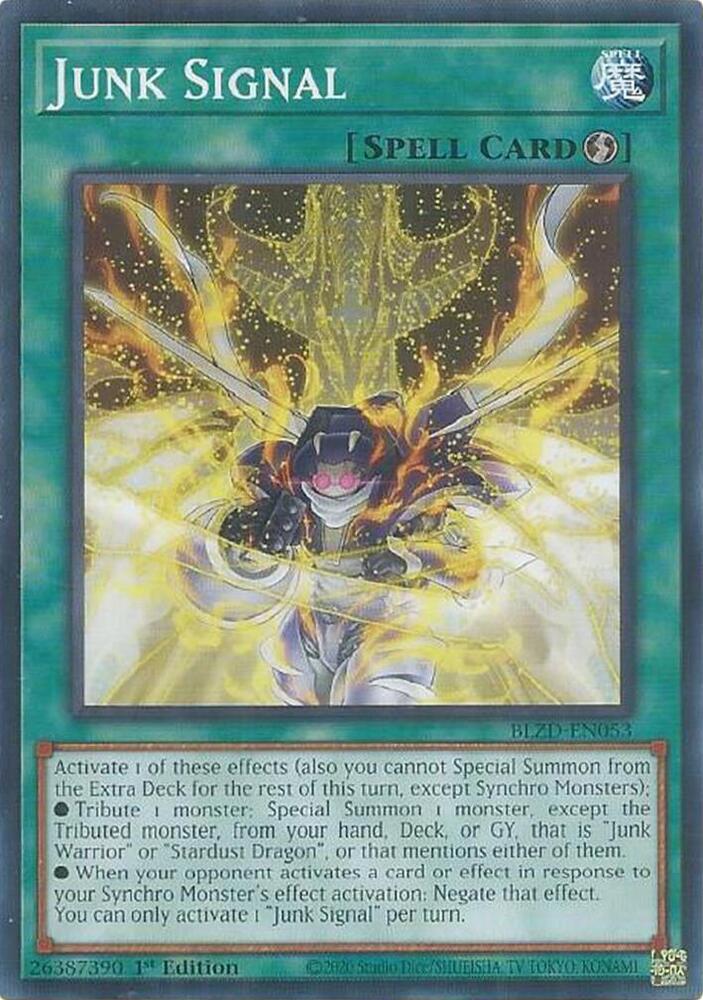 YuGiOh Blazing Dominion Junk Signal BLZD-EN053 Common Near Mint 1st Edition