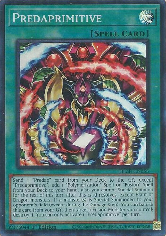 YuGiOh Blazing Dominion Predaprimitive BLZD-EN055 Super Rare Near Mint 1st Edition