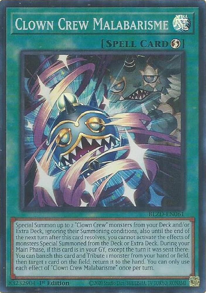 YuGiOh Blazing Dominion Clown Crew Malabarisme BLZD-EN061 Super Rare Near Mint 1st Edition