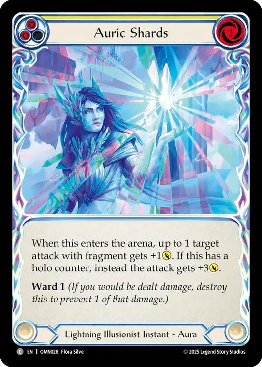 Flesh and Blood TCG Omens of the Third Age Auric Shards (Yellow) #OMN028 Common Near Mint