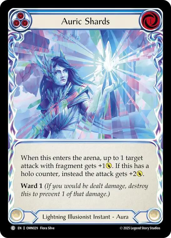 Flesh and Blood TCG Omens of the Third Age Auric Shards (Blue) #OMN029 Common Near Mint