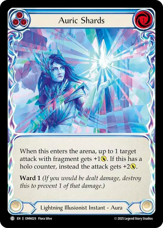 Flesh and Blood TCG Omens of the Third Age Auric Shards (Blue) #OMN029 Common Near Mint