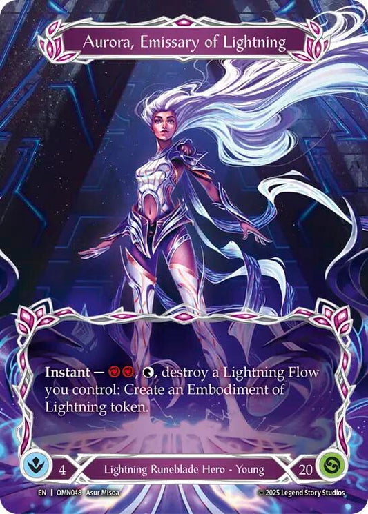 Flesh and Blood TCG Omens of the Third Age Aurora, Emissary of Lightning #OMN048 Basic Near Mint