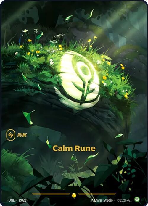 Riftbound: League of Legends Trading Card Game Unleashed Calm Rune (Alternate Art) R02a Showcase Near Mint Foil