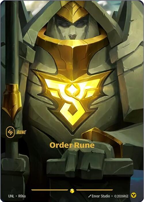 Riftbound: League of Legends Trading Card Game Unleashed Order Rune (Alternate Art) R06a Showcase Near Mint Foil