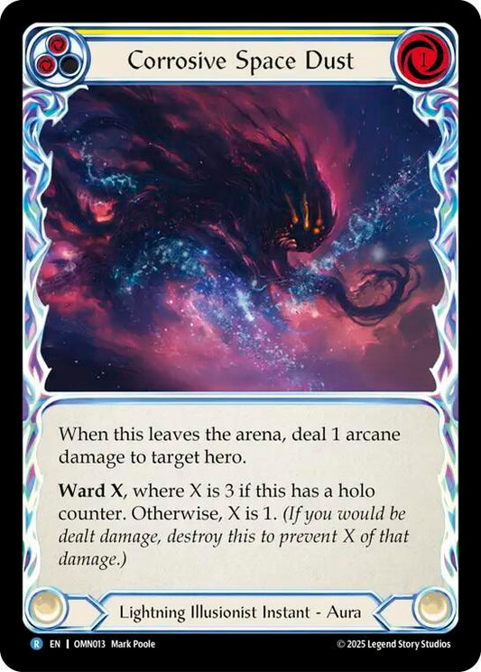Flesh and Blood TCG Omens of the Third Age Corrosive Space Dust (Yellow) #OMN013 Rare Near Mint