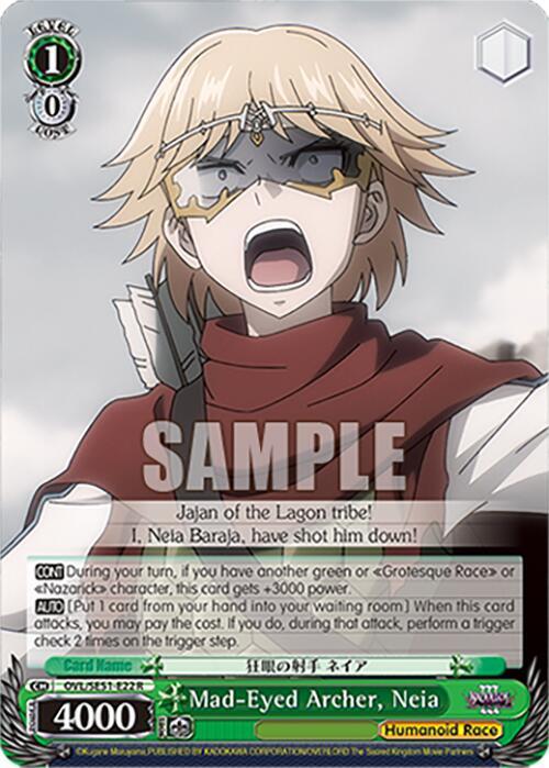 Weiss Schwarz Nazarick: Tomb of the Undead Vol.3 Extra Booster Mad-Eyed Archer, Neia OVL/SE51-E22 R\\ R Near Mint