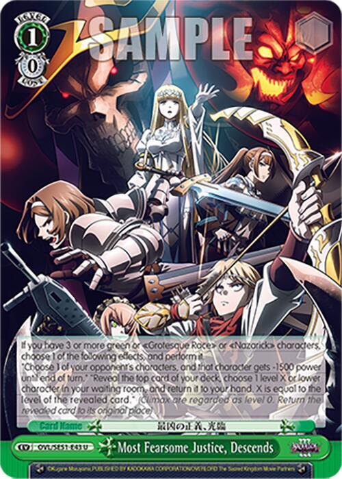 Weiss Schwarz Nazarick: Tomb of the Undead Vol.3 Extra Booster Most Fearsome Justice, Descends OVL/SE51-E43 U\\ U Near Mint