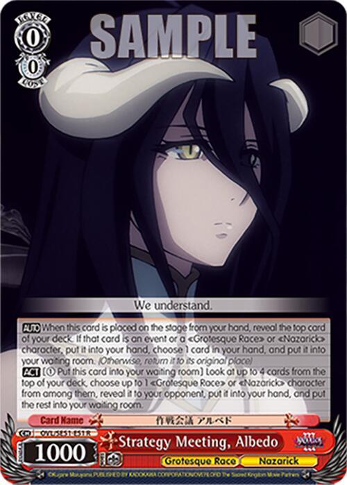 Weiss Schwarz Nazarick: Tomb of the Undead Vol.3 Extra Booster Strategy Meeting, Albedo OVL/SE51-E51 R\\ R Near Mint