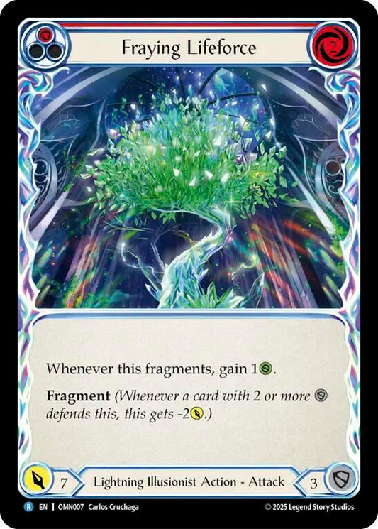 Flesh and Blood TCG Omens of the Third Age Fraying Lifeforce #OMN007 Rare Near Mint